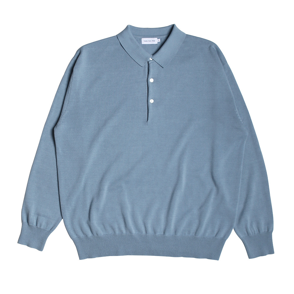[Steady Every Wear]  Cotton Collar Knit Light Blue   20% Season Off 