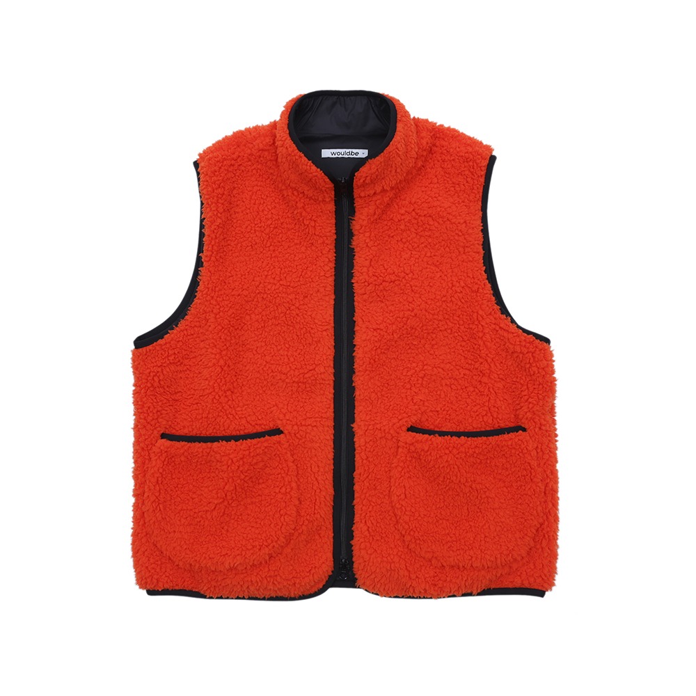[Would Be]  Teddy Sherpa Vest Orange  