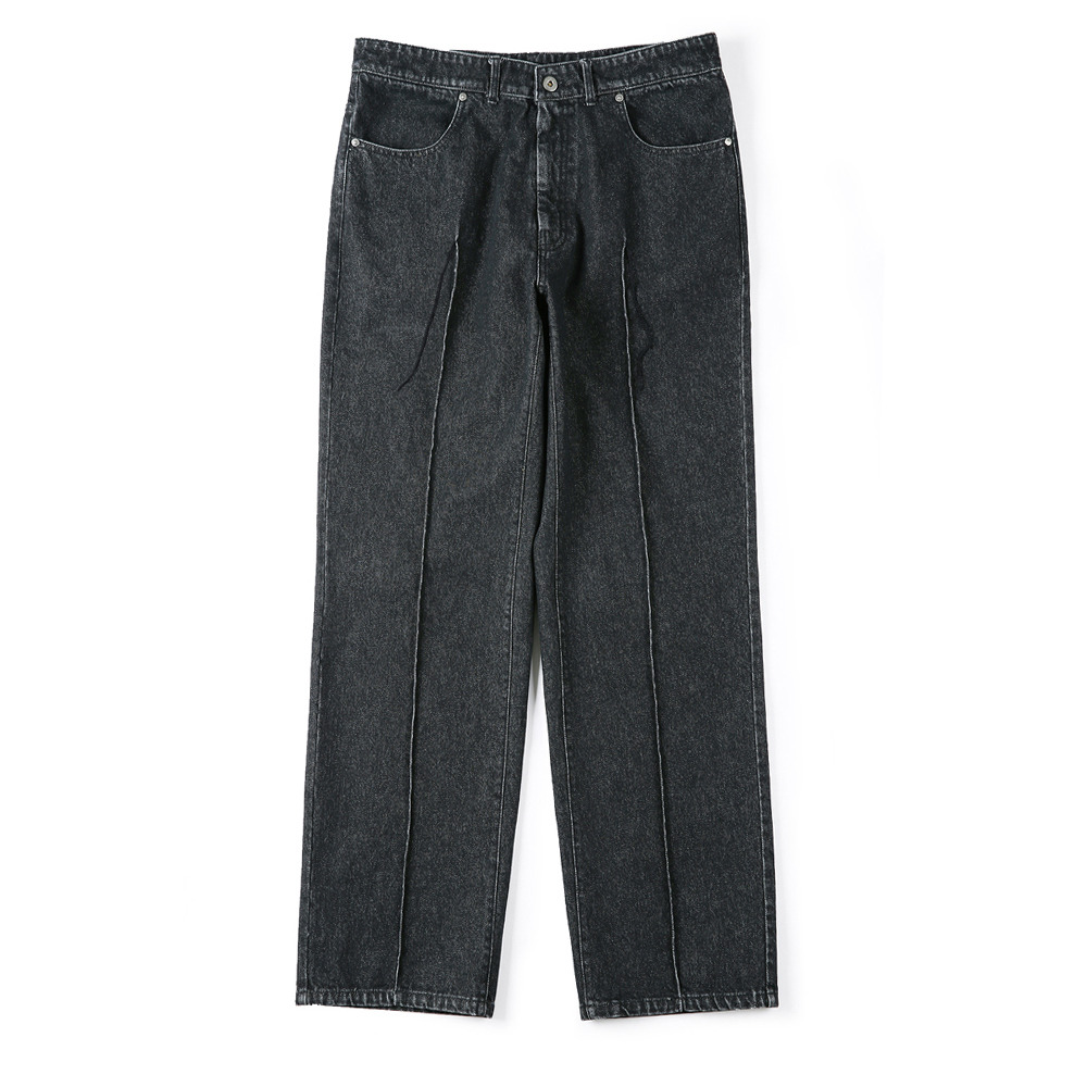 [Shirter]  Stitched Crease Denim Pants Black   30% Season Off 