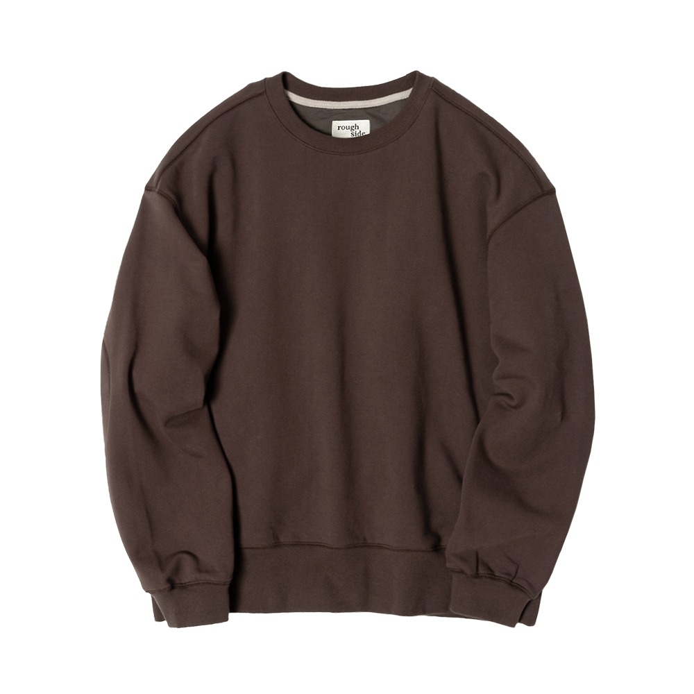 [Rough Side]  Oversized Sweat Brown
