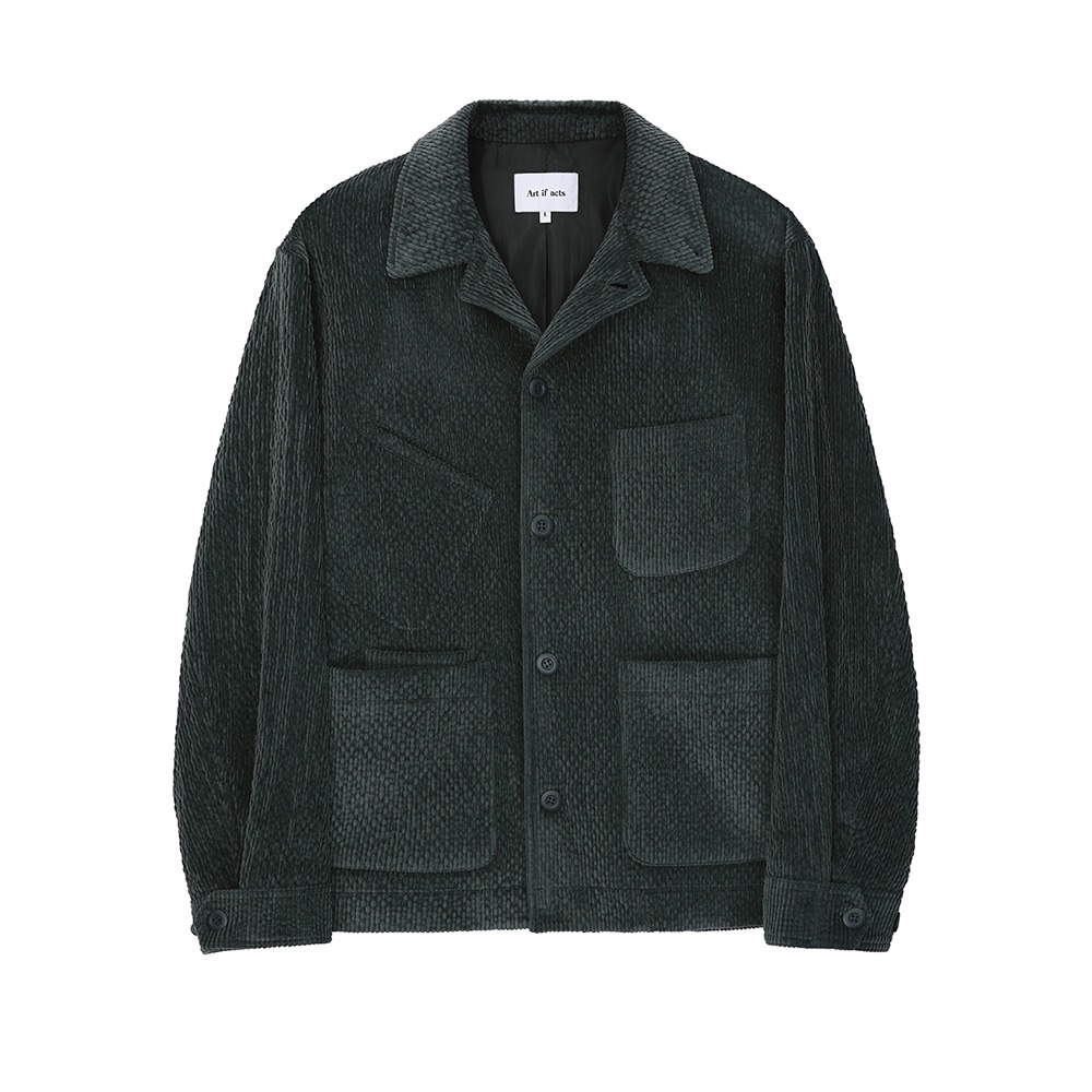 [Art if acts]  Corduroy French Work Jacket Black Opal