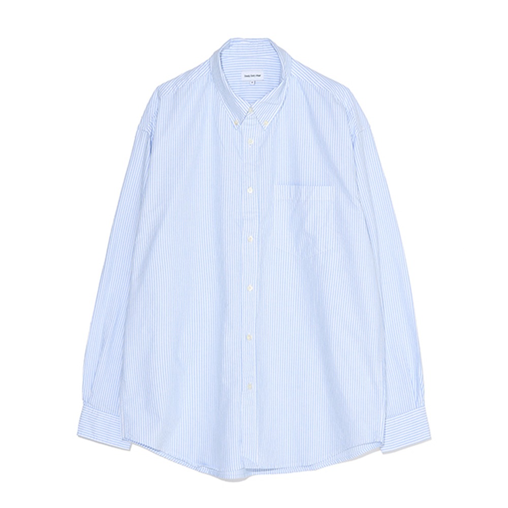 [Steady Every Wear]  Relaxed Oxford Striped BD Shirts Sky Blue