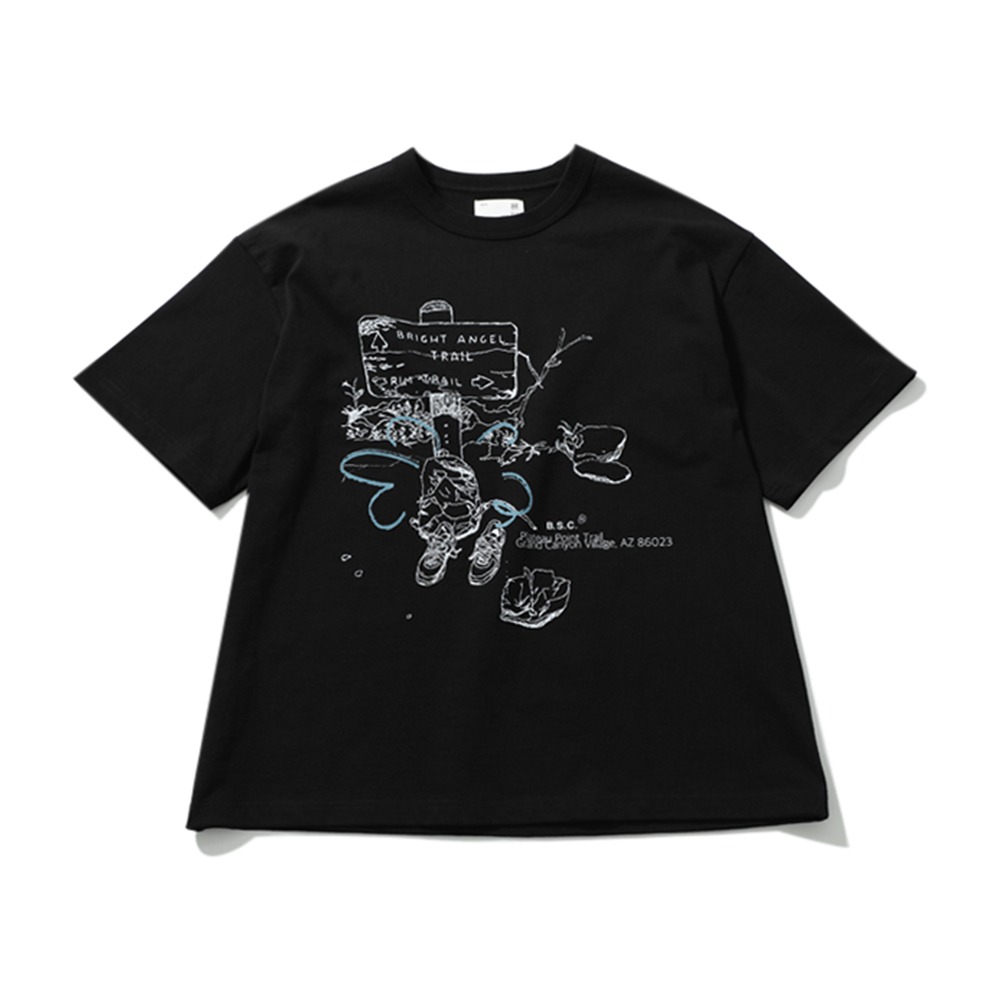 [Horlisun]  23 B.S.C Graphic T-Shirts Plateau Point Black