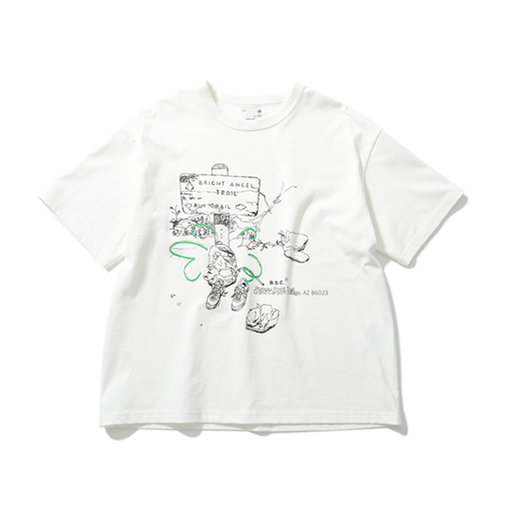 [Horlisun]  23 B.S.C Graphic T-Shirts Plateau Point Off White