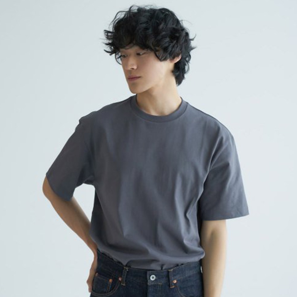 [Fall Break]  Plain Cotton T-Shirts Dark Grey
