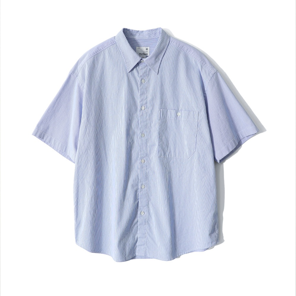 [Horlisun]  24SS Perth Dobby Stripe Short Sleeve Shirt Blue