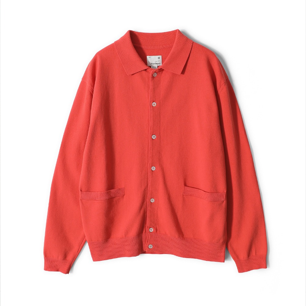 [Horlisun]  24SS Forshey Collar Cardigan Cotton Knit Orange