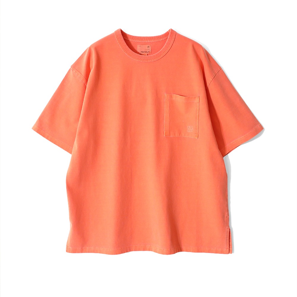 [Horlisun]  24SS Lawrence Garment Dyeing Short T-shirt Orange