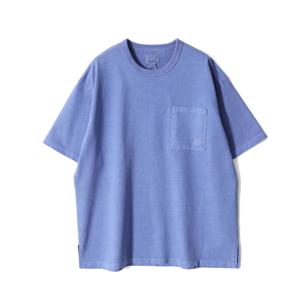 [Horlisun]  24SS Lawrence Garment Dyeing Short T-shirt Blue