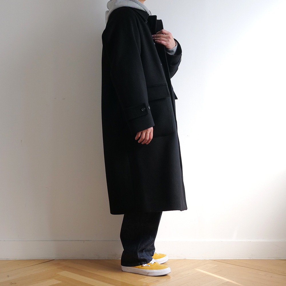 [Horlisun]  20FW Winterport Wool Long Coat Seasonal Black