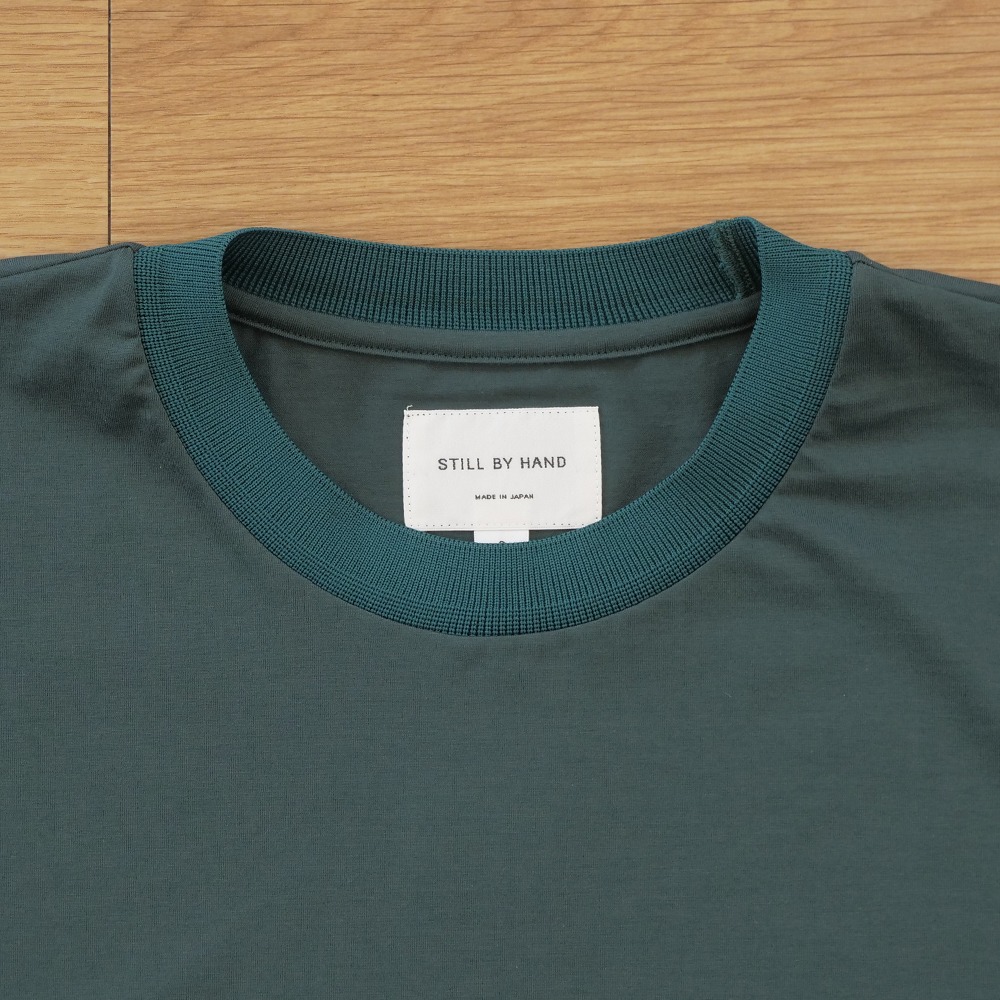 [Still By Hand]  CS01231OS  Knitted Rib T-Shirt Green