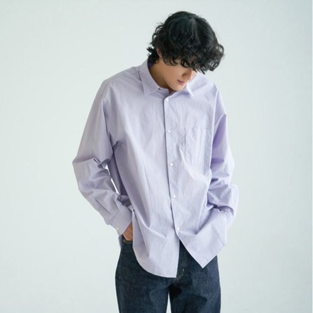 [Fall Break]  Plain Cotton Shirts Lavender