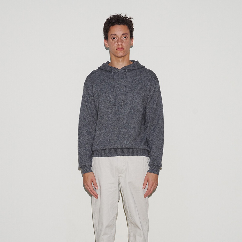 [Worthwhile Movement]   Coomfy Knit Hoodie Grey