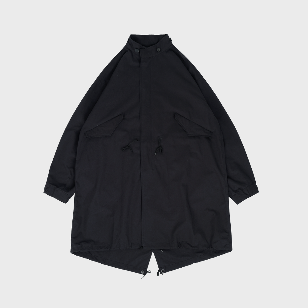 [Bonrrow]  Silk Nep Mods Coat Black